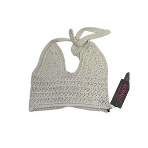 Romwe NWT Ivory Crochet Top Size S